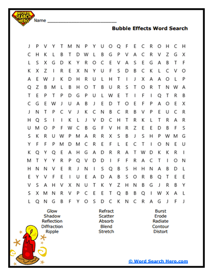 Bubble Effects Word Search