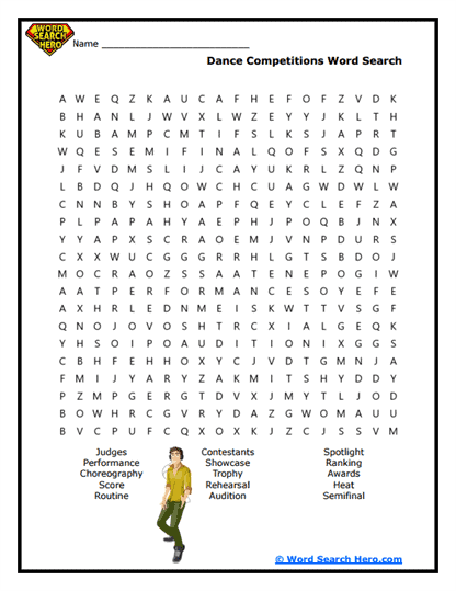 Dance Battles Word Search