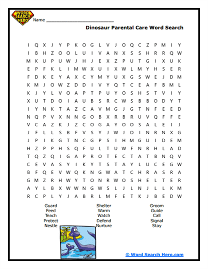 Dino Parenting Word Search