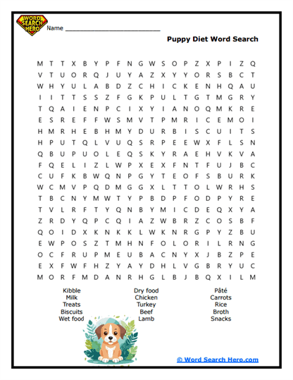 Tasty Treats Word Search