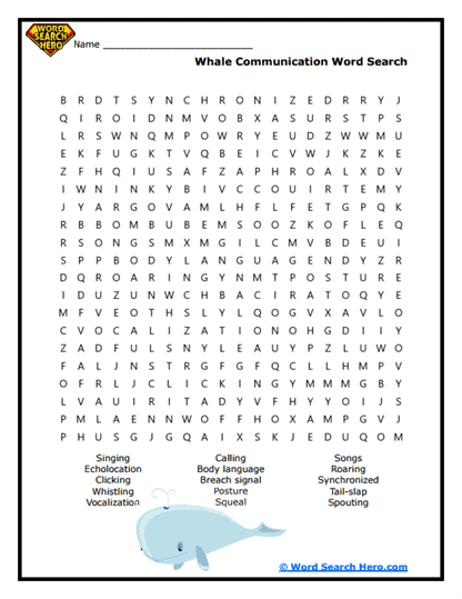 Blubber Boss Talk Word Search