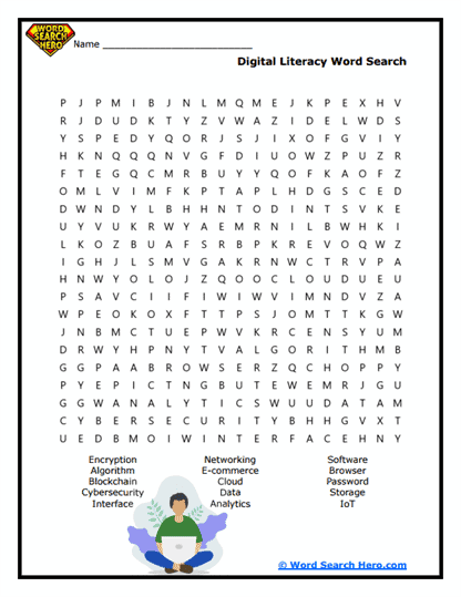 Digital Literacy Word Search