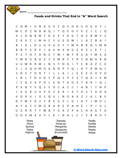 Tasty Treats Word Search