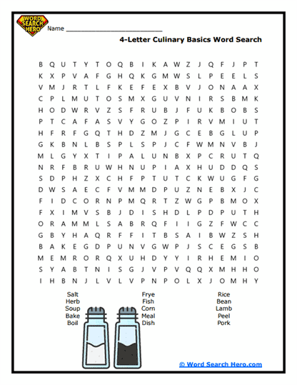 Kitchen Essentials Word Search