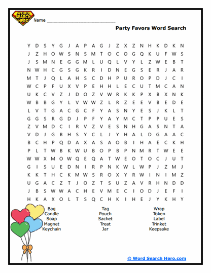 Party Fun Word Search