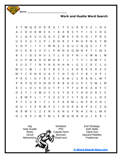 Hustle & Flow Word Search