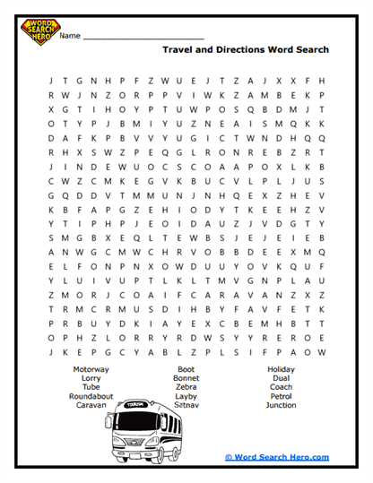 Travel Talk Word Search