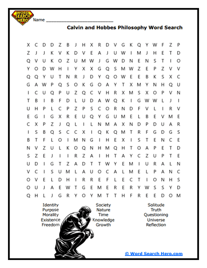 Deep Thoughts Word Search