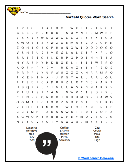 Comic Quotes Word Search