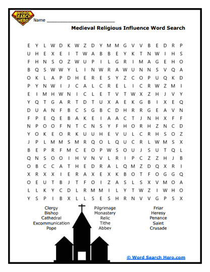 Religious Influence Word Search