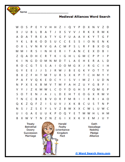 Royal Alliances Word Search