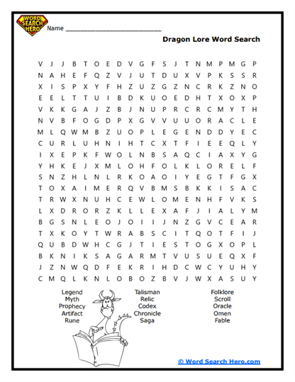 Mythic Lore Word Search