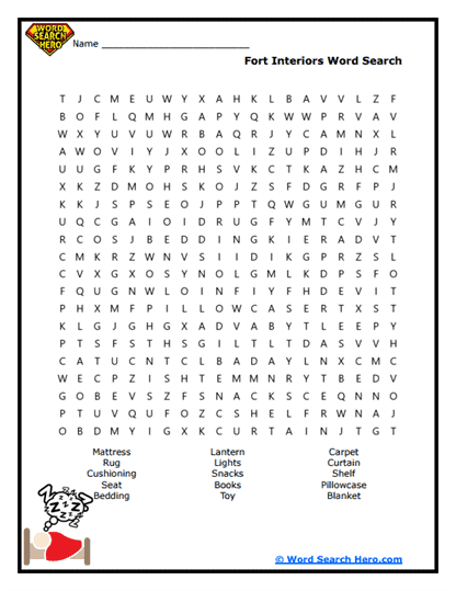 Cozy Interiors Word Search