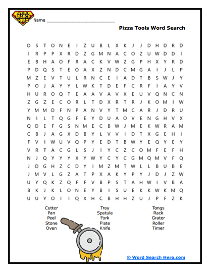 Pizza Crusts Word Search