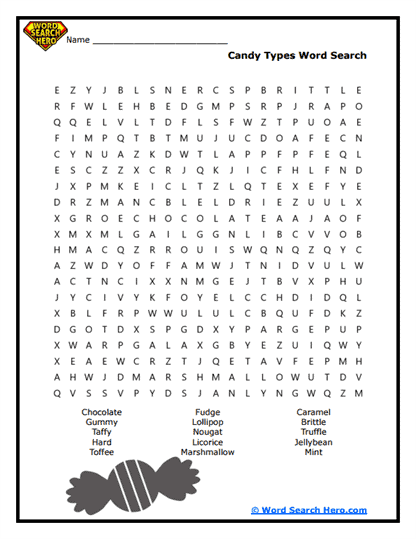 Candy Carnival Word Search