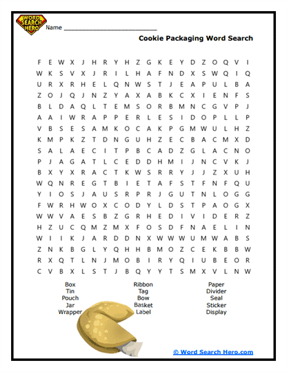 Cookie Wrap Word Search