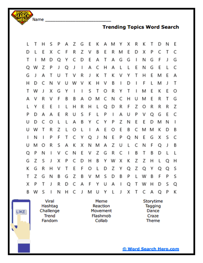 Viral Trends Word Search