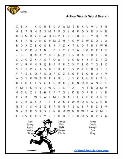 Action Adventure Word Search