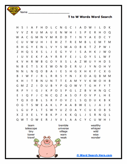 T-W Trek Word Search