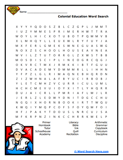 Schoolhouse Search Word Search
