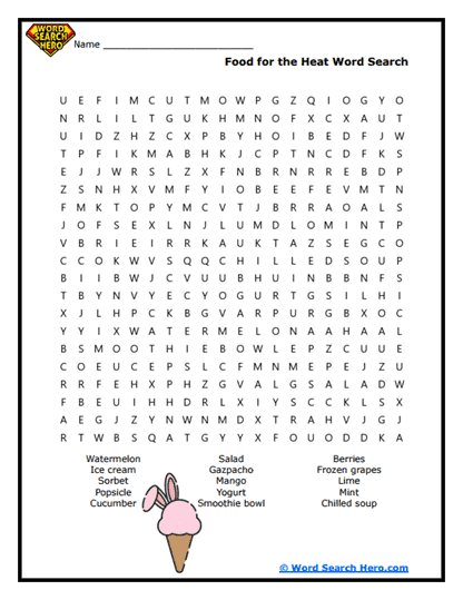 Cool Eats Word Search