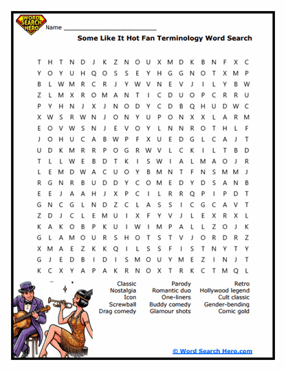 Romantic Comedy Movies Word Searches