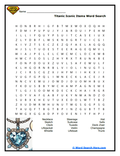 Ship Artifacts Word Search