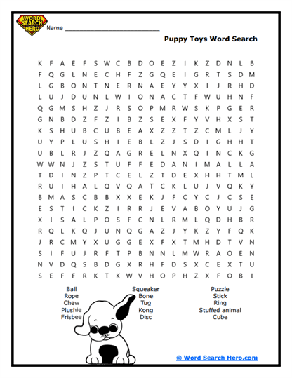 Puppy Dog Word Searches