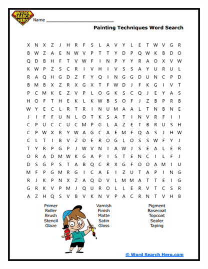 Painting Perfection Word Search