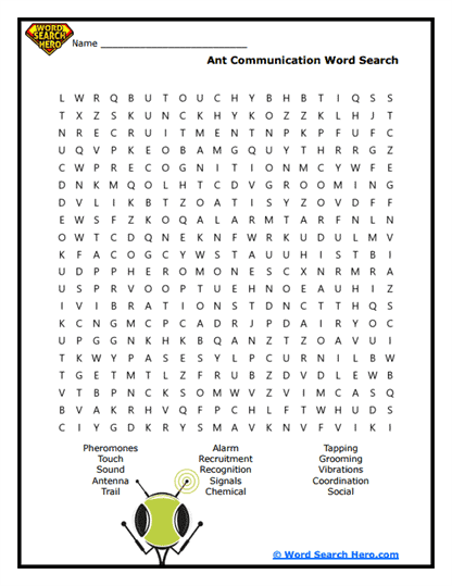 Ant Talk Word Search