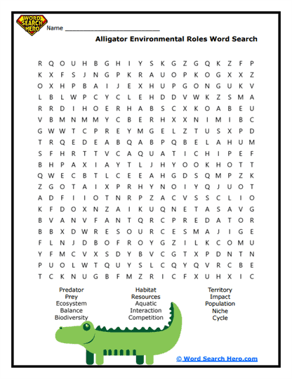 Ecosystem Roles Word Search