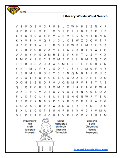 Literary Terms Word Search