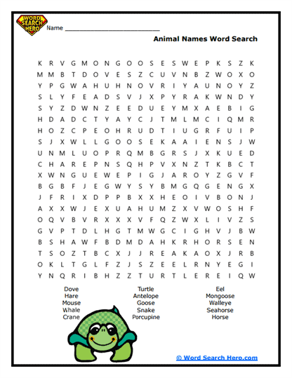 Wild Wonders Word Search