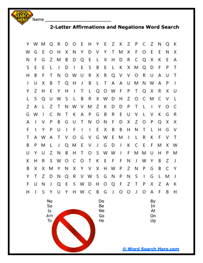 Yes & No Hunt Word Search