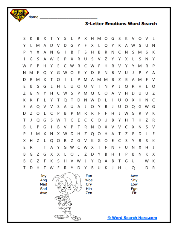 Feeling Finder Word Search