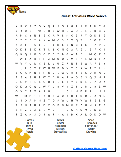 Guest Fun Word Search