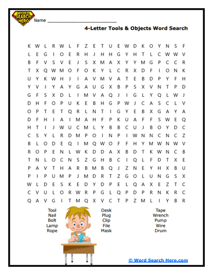 Handy Tools Word Search