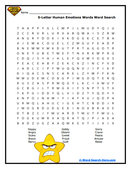 Emotion Explorer Word Search