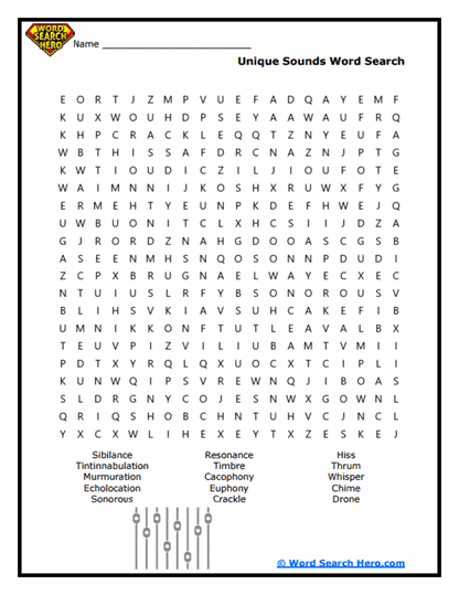 Strange Sounds Word Search