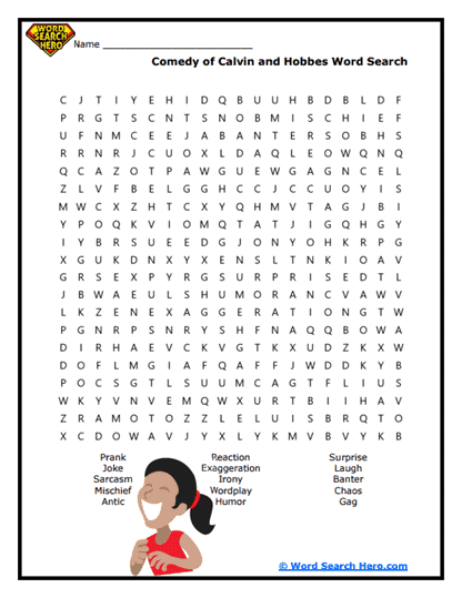 Laugh Out Loud Word Search