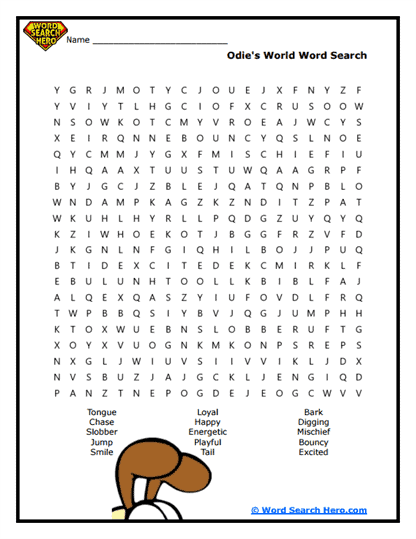 Odie's World Word Search