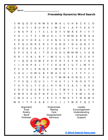 Friendship Foundations Word Search