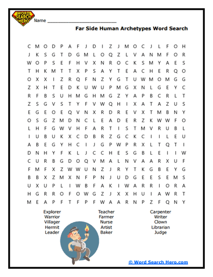 Classic Characters Word Search