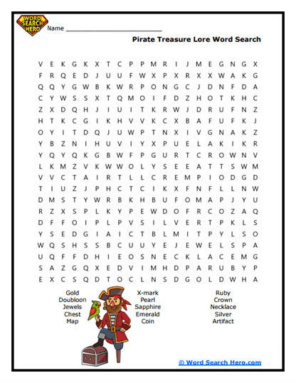 Pirate Ranks Word Search