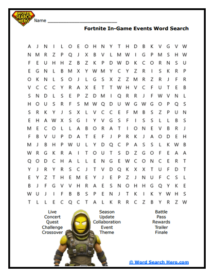 Event Extravaganza Word Search