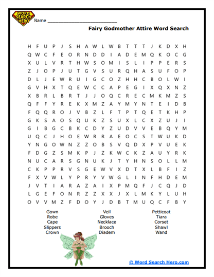 Enchanted Attire Word Search