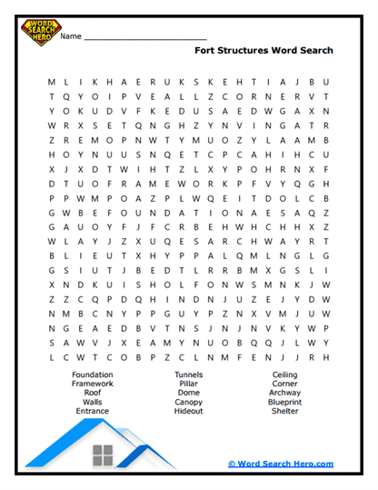 Fort Blueprint Word Search