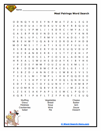 Perfect Pairings Word Search