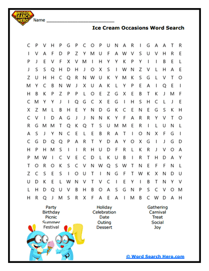 Occasion Odyssey Word Search