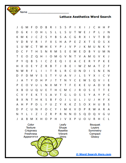 Crisp & Fresh Word Search